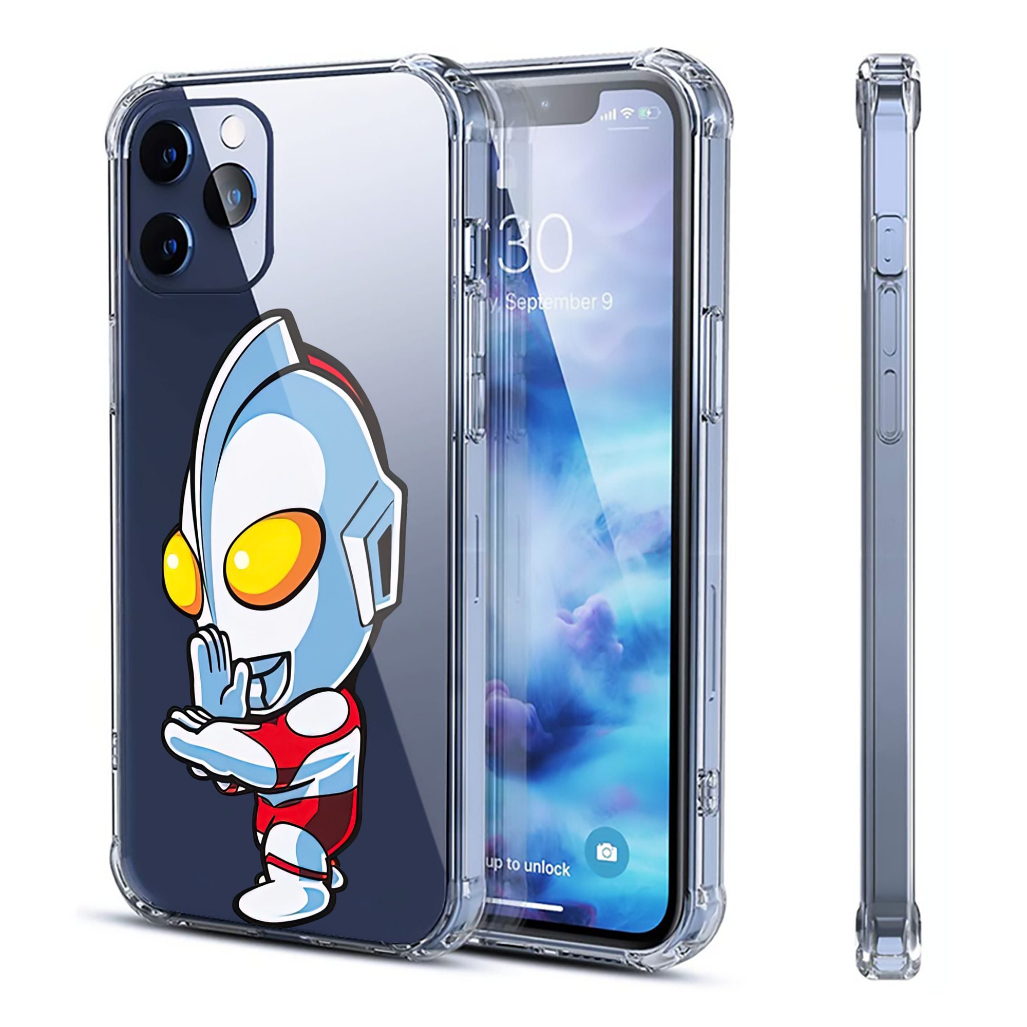 （画像用） ウルトラマン Ultraman 【iPhone 12シリーズ対応】透明スマホケース（クリアソフトケース）